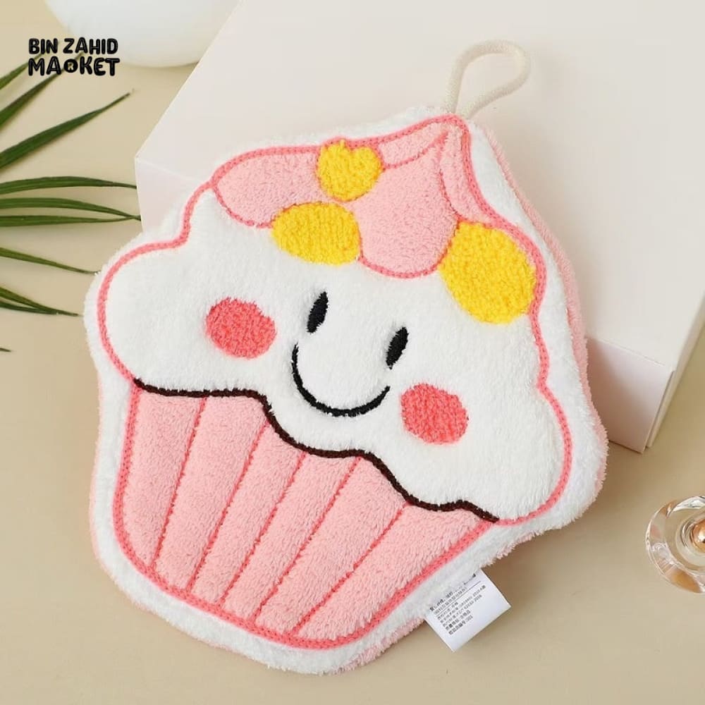 CREATIVE CARTOON HANGING CORAL FLEECE TOWELS – THICK SOFT & ABSORBENT HAND TOWELS FOR KIDS KITCHEN & BATHROOM