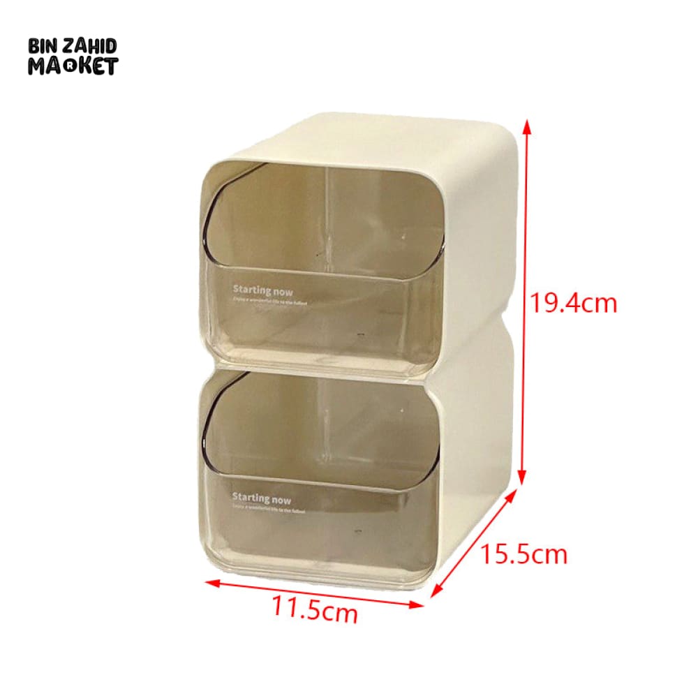 CREATIVE COSMETICS STORAGE BOX – MULTI-COMPARTMENT DRAWER ORGANIZER FOR DESKTOP