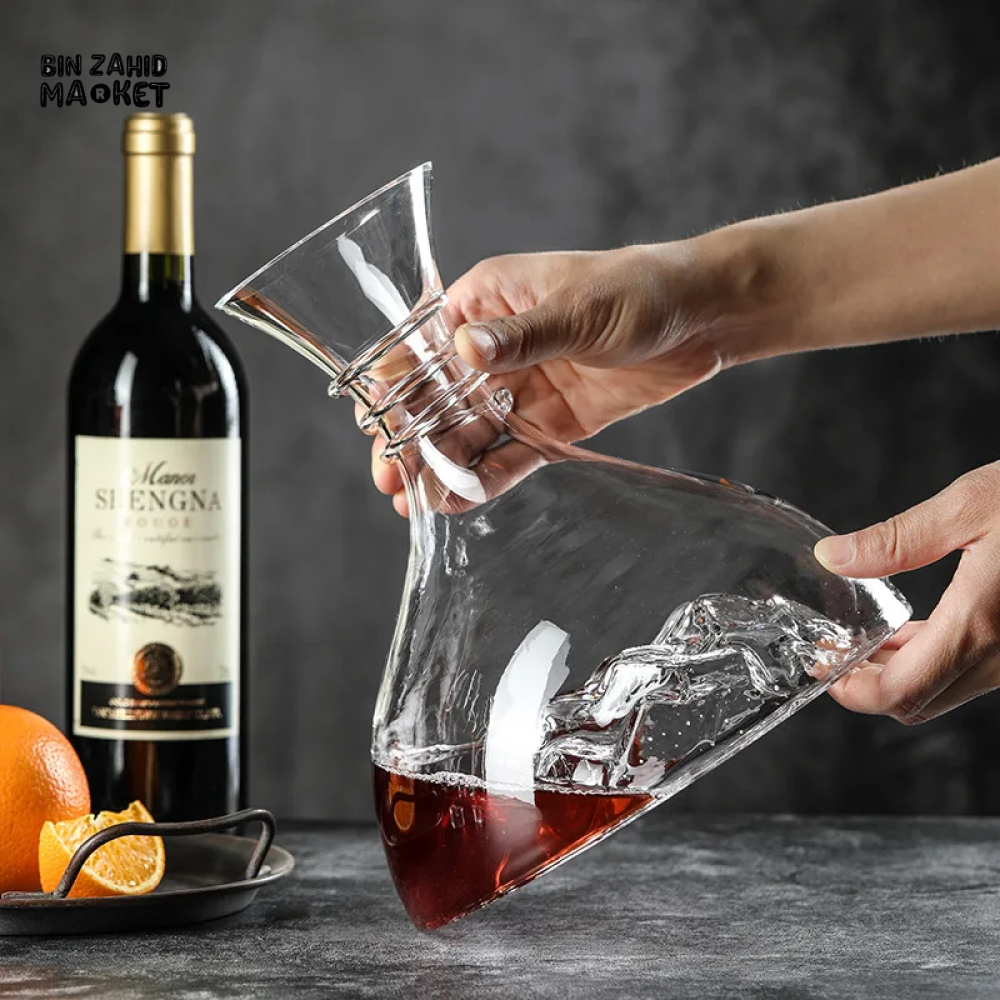 CREATIVE ICEBERG ICE CUBE WINE CONTAINER CRYSTAL GLASS DECANTER WITH GEOMETRIC CONCAVE BOTTOM