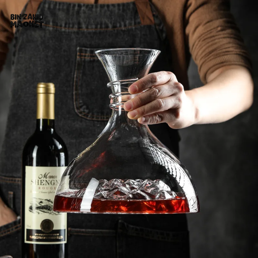CREATIVE ICEBERG ICE CUBE WINE CONTAINER CRYSTAL GLASS DECANTER WITH GEOMETRIC CONCAVE BOTTOM
