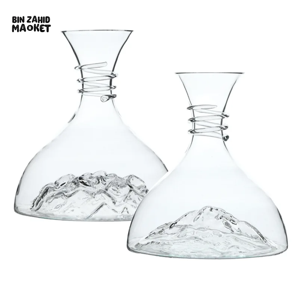 CREATIVE ICEBERG ICE CUBE WINE CONTAINER CRYSTAL GLASS DECANTER WITH GEOMETRIC CONCAVE BOTTOM