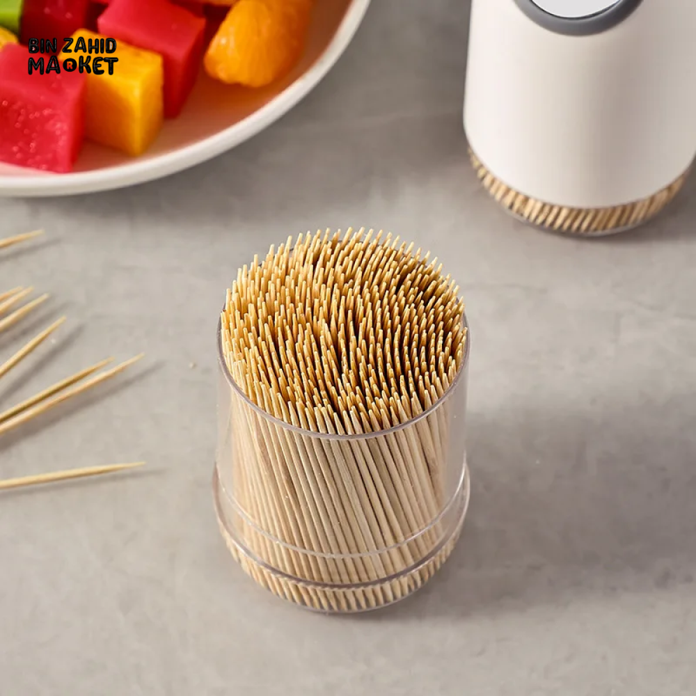 CREATIVE TOOTHPICK HOLDER – PLASTIC DISPENSER WITH SMALL MIRROR & STORAGE