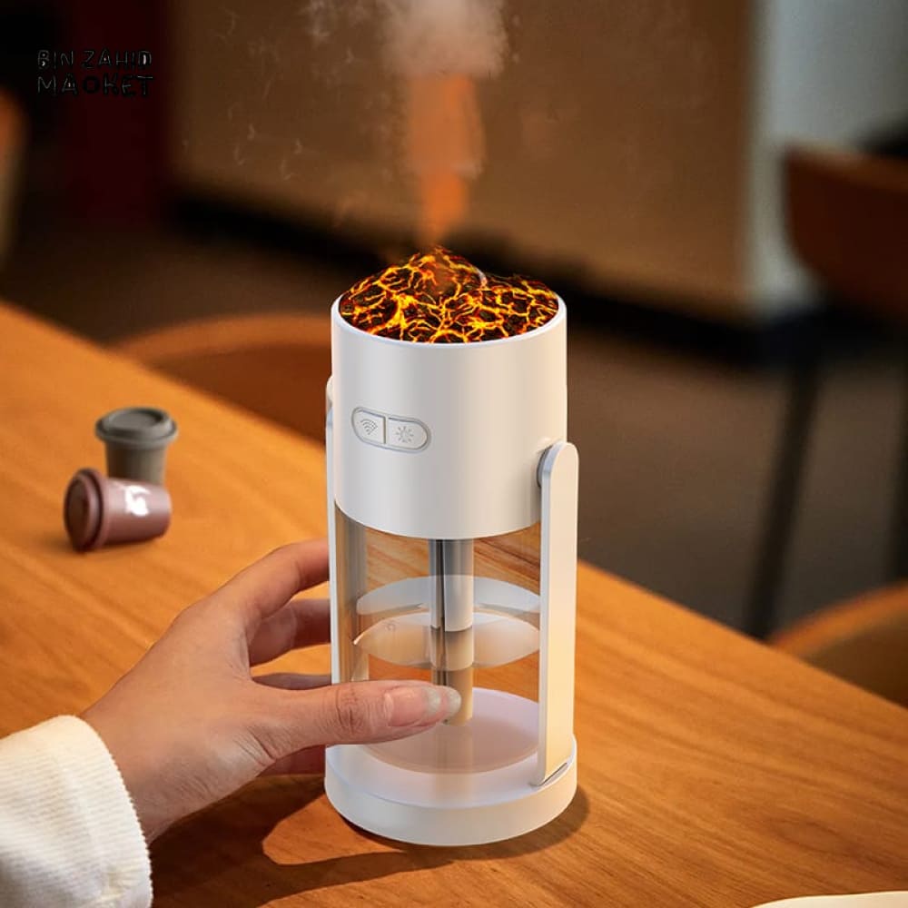 CREATIVE VOLCANO AIR HUMIDIFIER – USB DESKTOP MIST MAKER WITH LED FLAME LIGHT