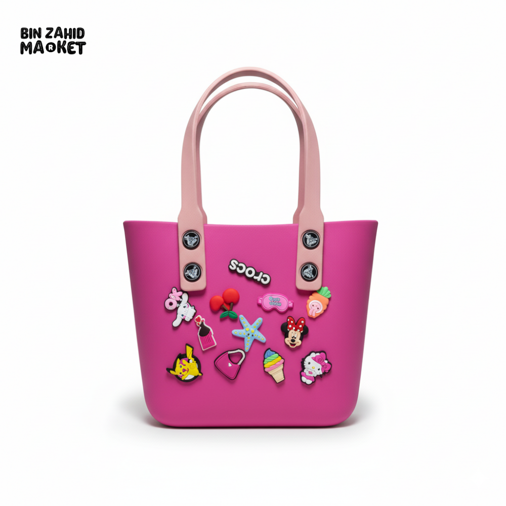 CROCS VITANGE TOTE HAND BAG EXCLUSIVE - DARK PINK