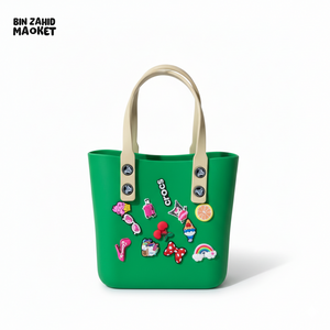 CROCS VITANGE TOTE HAND BAG EXCLUSIVE - GREEN & BEIGE