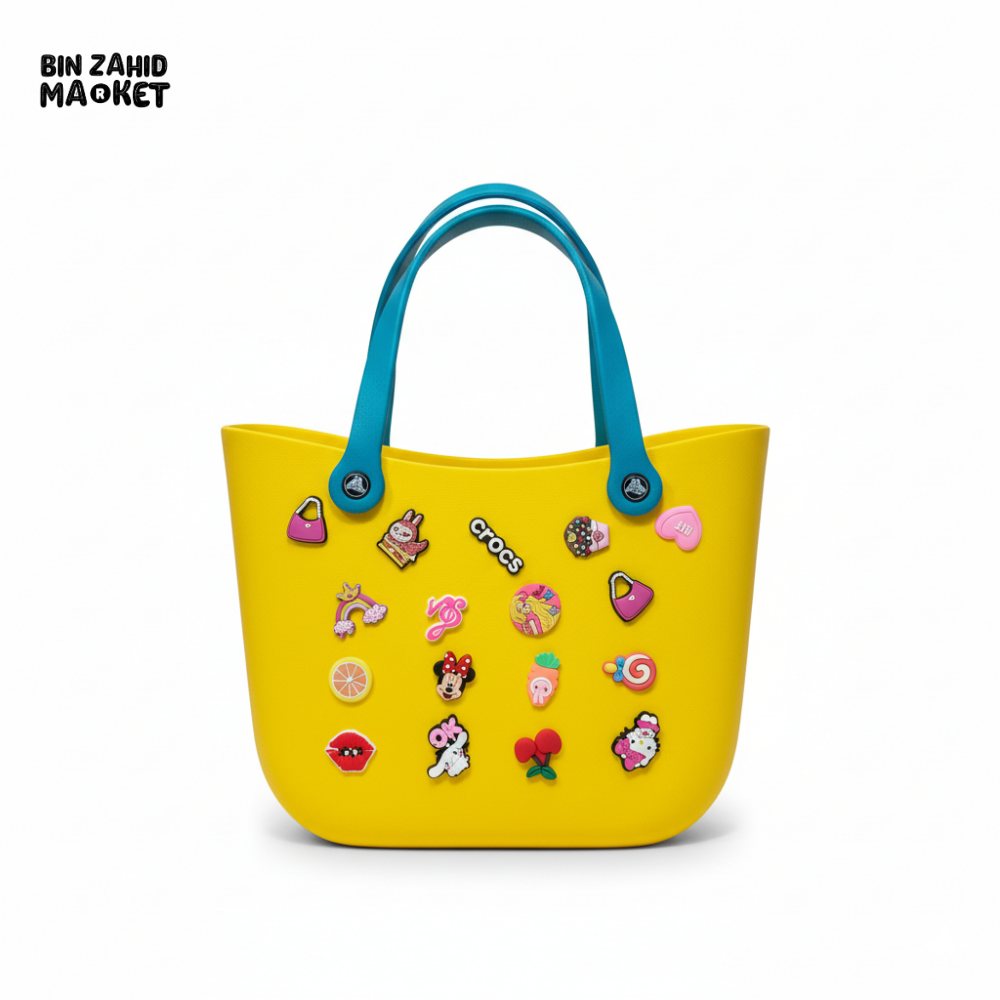 CROCS VITANGE TOTE HAND BAG EXCLUSIVE - YELLOW & BLUE