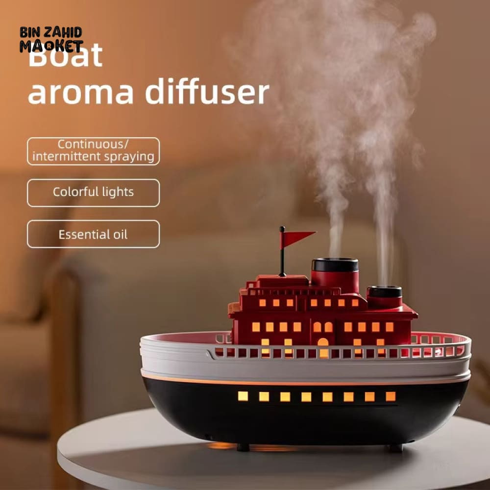 CRUISE SHIP MODEL ULTRASONIC HUMIDIFIER – ESSENTIAL OIL DIFFUSER WITH LED NIGHT LIGHT