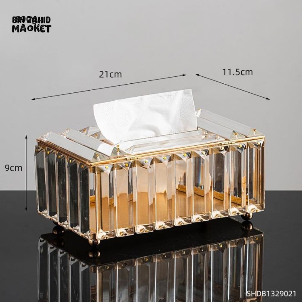 CRYSTAL GLASS TISSUE BOX