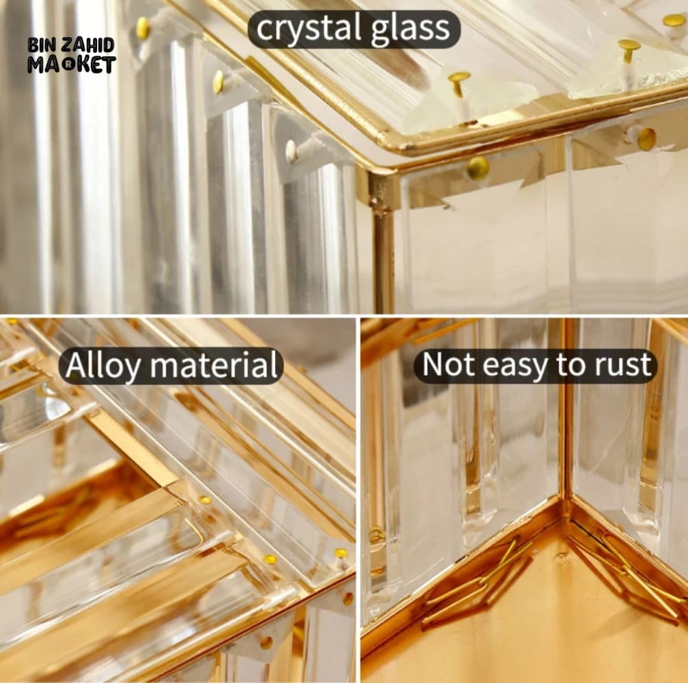 CRYSTAL GLASS TISSUE BOX