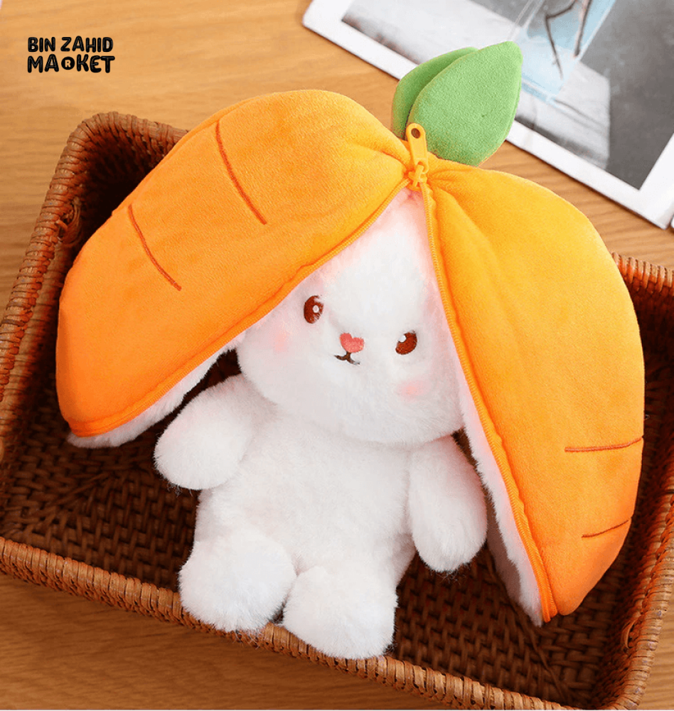 CUTE BUNNY PLUSH PILLOW Orange 35CM x Large