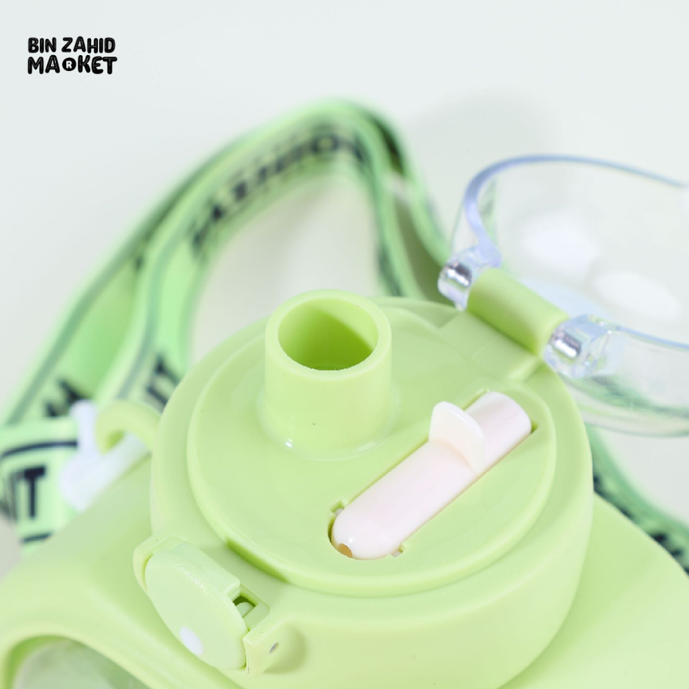 CUTE CARTOON DOG CROSSBODY WATER BOTTLE – KIDS STRAW CUP WITH STRAP