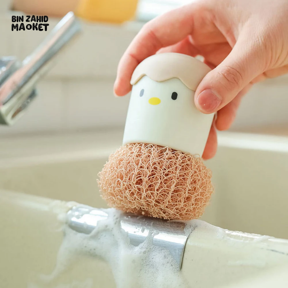 CUTE EGG KITCHEN CLEANING BRUSH | SILICONE DISHWASHING BRUSH FRUIT & VEGETABLE SCRUBBER POT & PAN SCOURING PAD