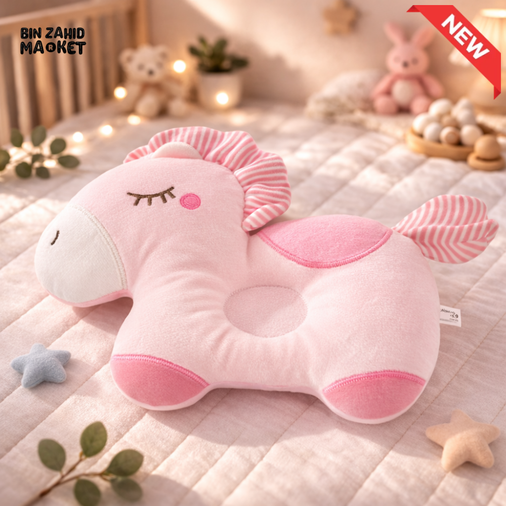 CUTE PINK UNICORN SHAPING PILLOW – SOFT NEWBORN SUPPORT CUSHION