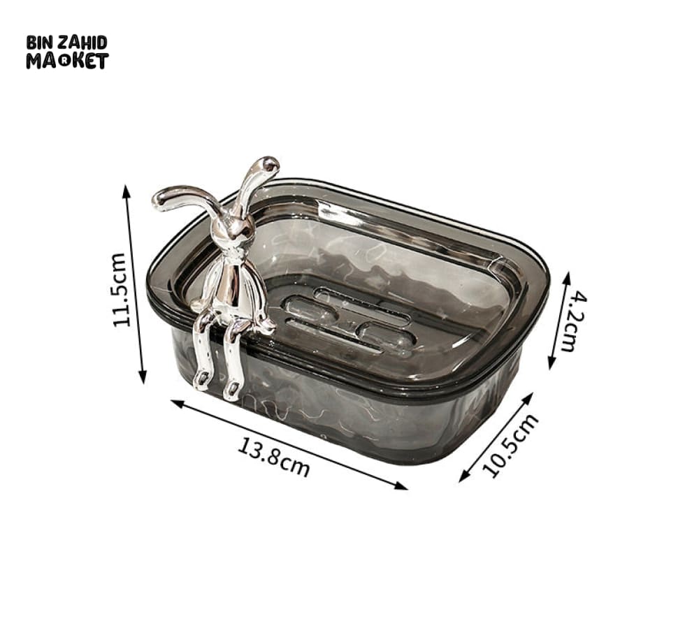 CUTE RABBIT SOAP DISH – WATER DRAINING PLASTIC SOAP RACK FOR BATHROOM