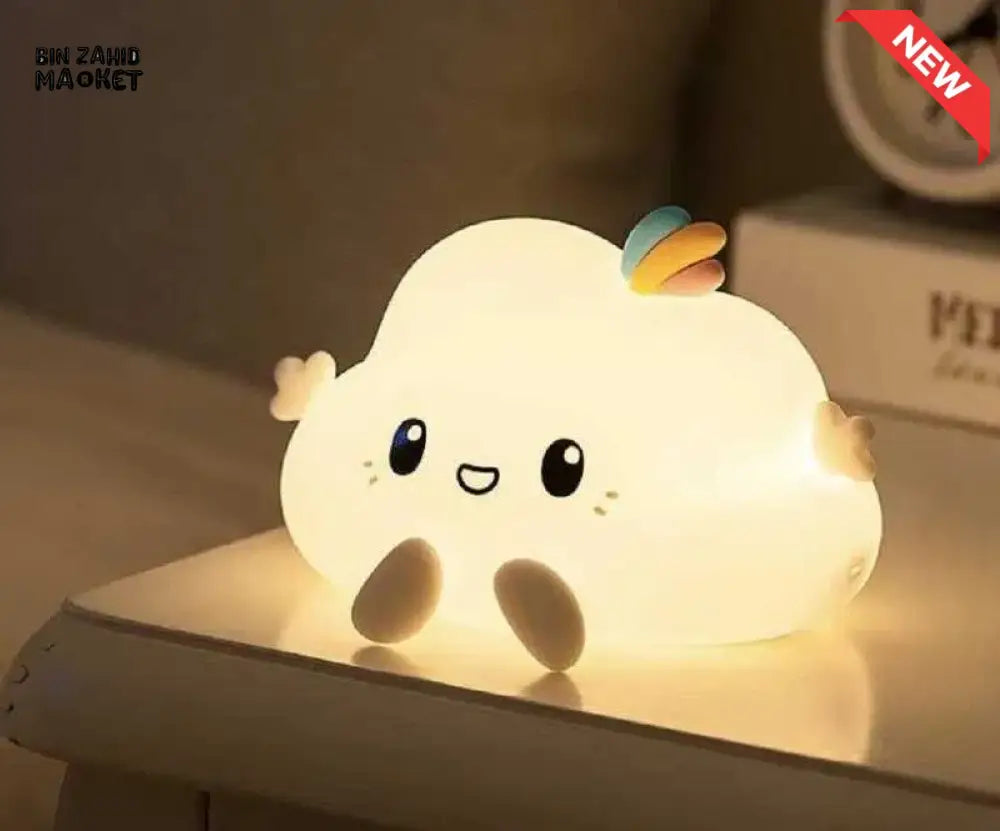 CUTE SILICONE LED NIGHT LIGHT USB RECHARGEABLE TOUCH CONTROL - CLOUD