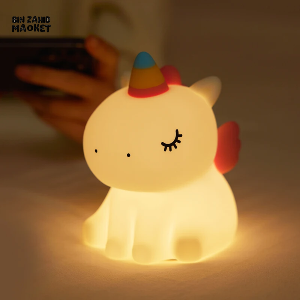CUTE SILICONE LED NIGHT LIGHT USB RECHARGEABLE TOUCH CONTROL - UNICORN