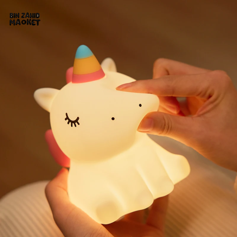 CUTE SILICONE LED NIGHT LIGHT USB RECHARGEABLE TOUCH CONTROL - UNICORN