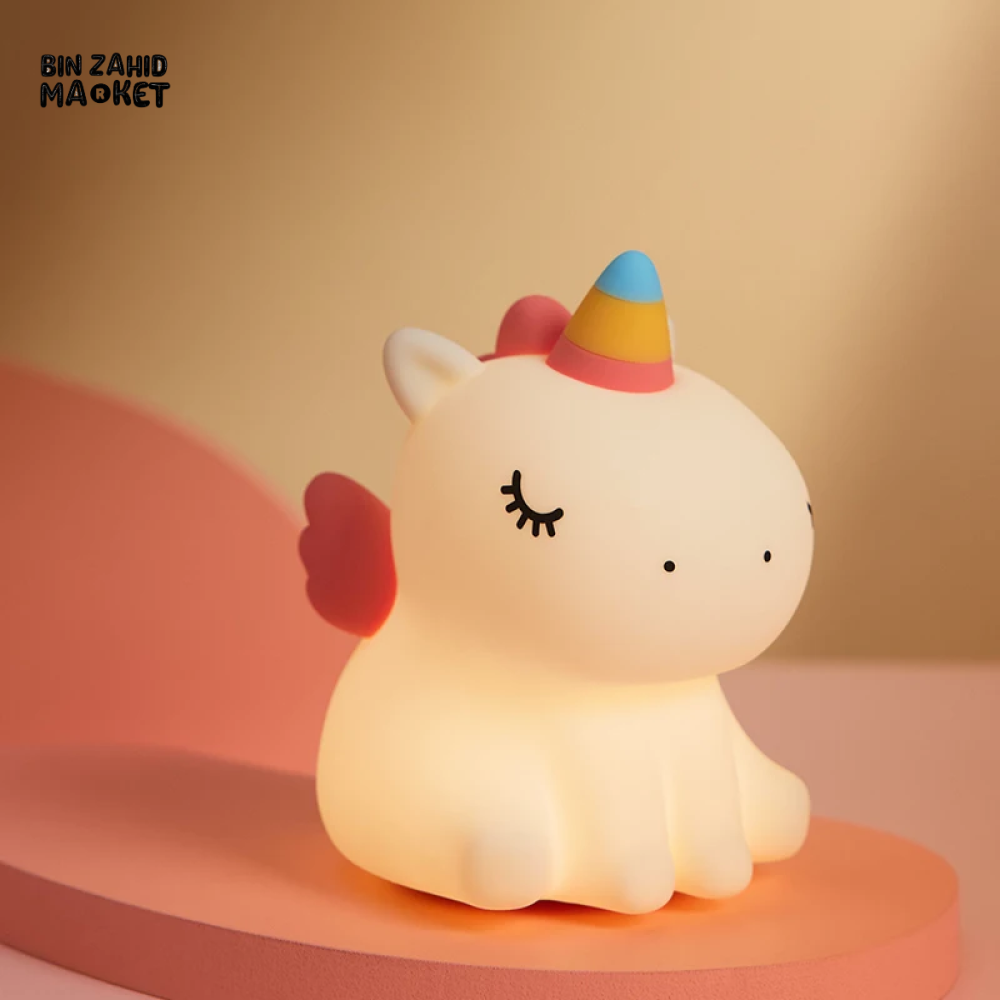 CUTE SILICONE LED NIGHT LIGHT USB RECHARGEABLE TOUCH CONTROL - UNICORN