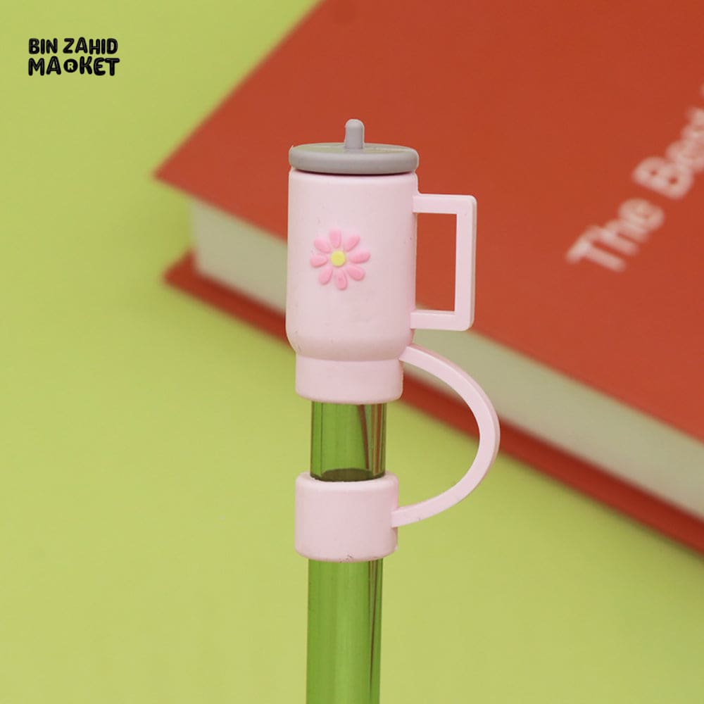 CUTE SILICONE STRAW COVERS WITH STRAWS – REUSABLE CARTOON DRINK STRAW TOPPERS AND DECORATIVE CHARMS FOR CUPS & TUMBLERS