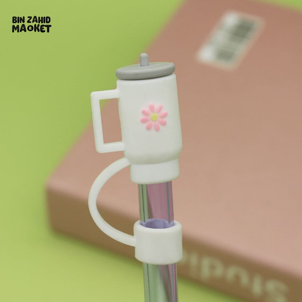 CUTE SILICONE STRAW COVERS WITH STRAWS – REUSABLE CARTOON DRINK STRAW TOPPERS AND DECORATIVE CHARMS FOR CUPS & TUMBLERS