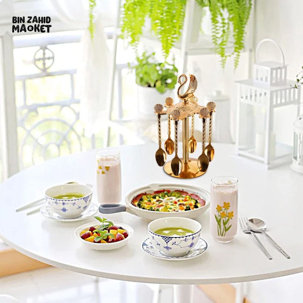 CUTE SWAN DESSERT TABLEWARE KITCHEN CUTLERY SET