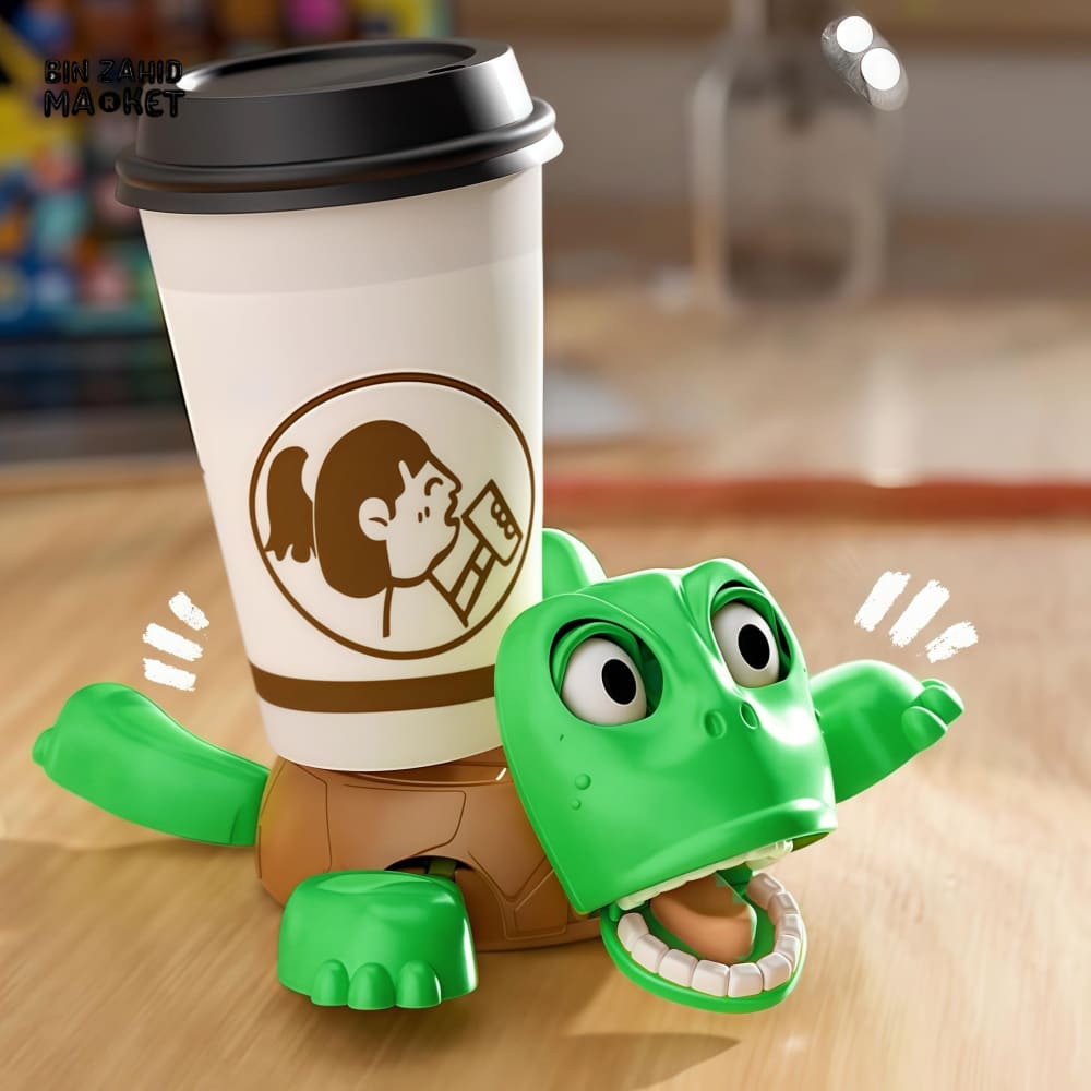 CUTE TURTLE CUP COASTER WITH SPILL CATCHER – FUN CARTOON ANTI-SLIP DRINK HOLDER FOR HOME & OFFICE