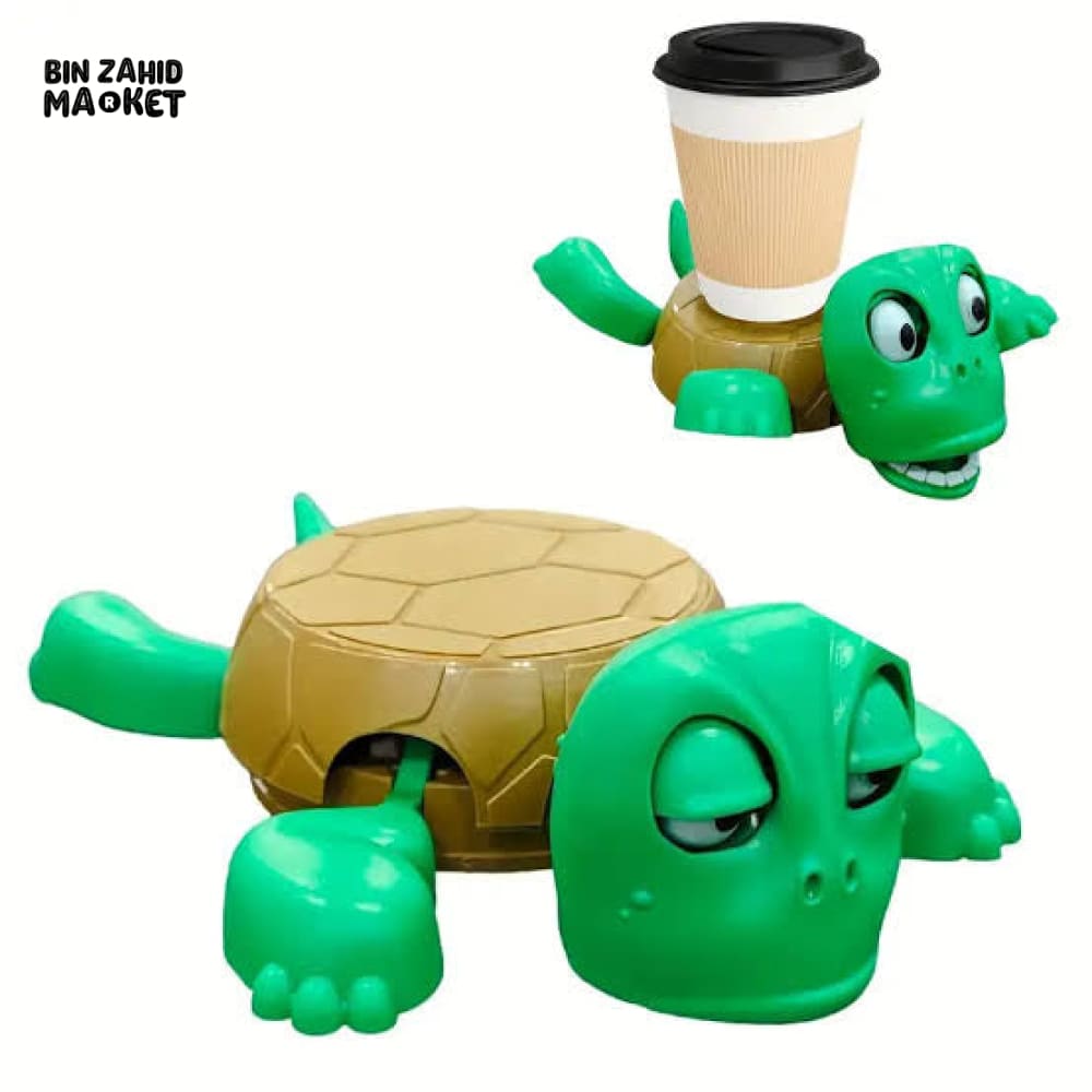 CUTE TURTLE CUP COASTER WITH SPILL CATCHER – FUN CARTOON ANTI-SLIP DRINK HOLDER FOR HOME & OFFICE