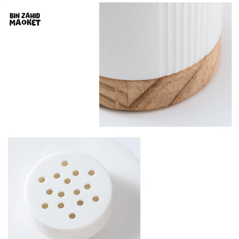 CUTLERY CONTAINER WITH WOODEN BASE – CHOPSTICK HOLDER UTENSIL STORAGE RACK AND DRAINING BOARD FOR KITCHEN