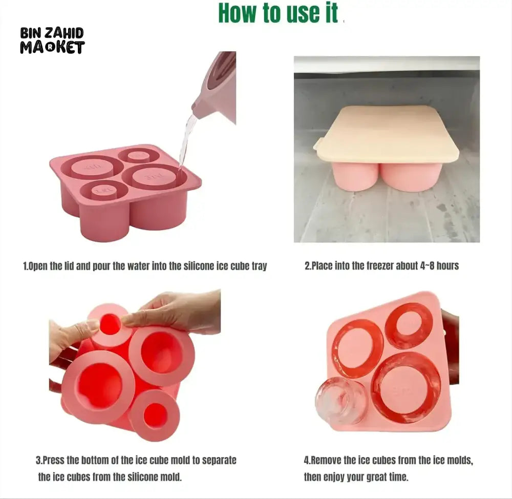 CYLINDER ICE CUBE TRAY MOLD FOR STANLEY CUP – SILICONE ICE MAKER WITH LID FOR 20OZ 30OZ 40OZ