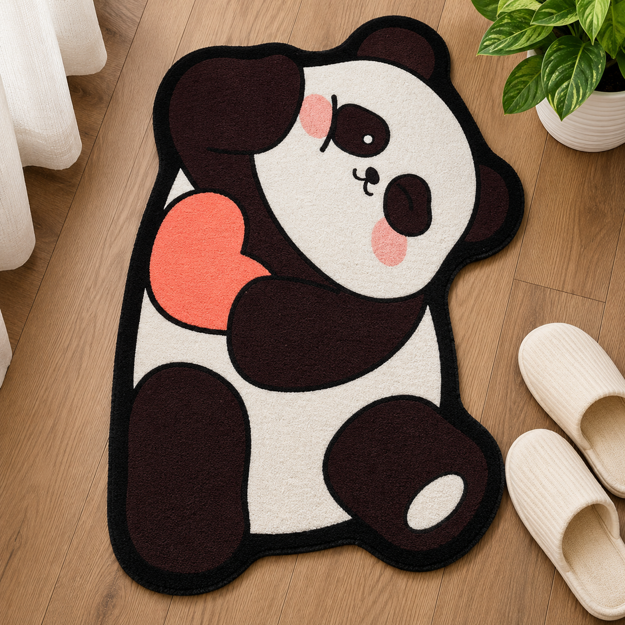 MATRUGS CUTE PANDA HEART SHAPE NON-SLIP FLOOR MAT