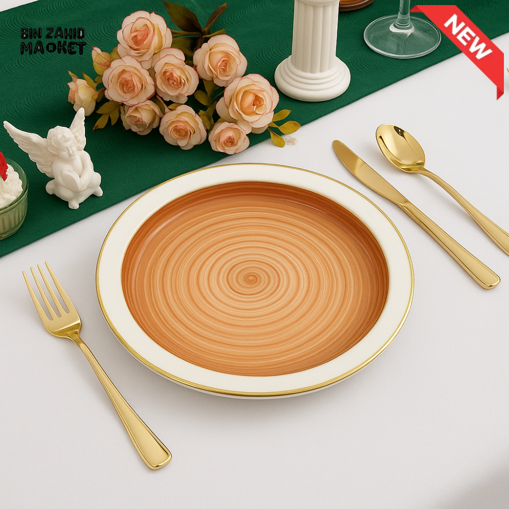 DANNY HOME 10.5’’ CERAMIC DINNER PLATE – ROUND DESIGN PREMIUM QUALITY TABLEWARE CZT01 1
