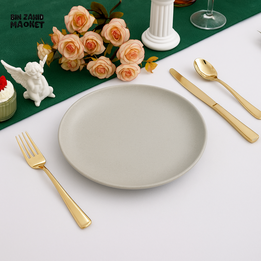 DANNY HOME 10.5’’ WHITE DINNER PLATE – CLASSIC ROUND CERAMIC DISH T12 01