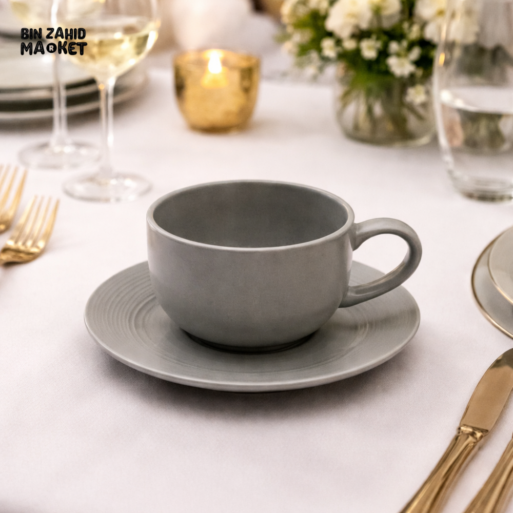 DANNY HOME 220ML CUP & SAUCER SET – 6 PIECE LUXURY CERAMIC TEA & COFFEE SET -C40-8 Brilliant Mugs