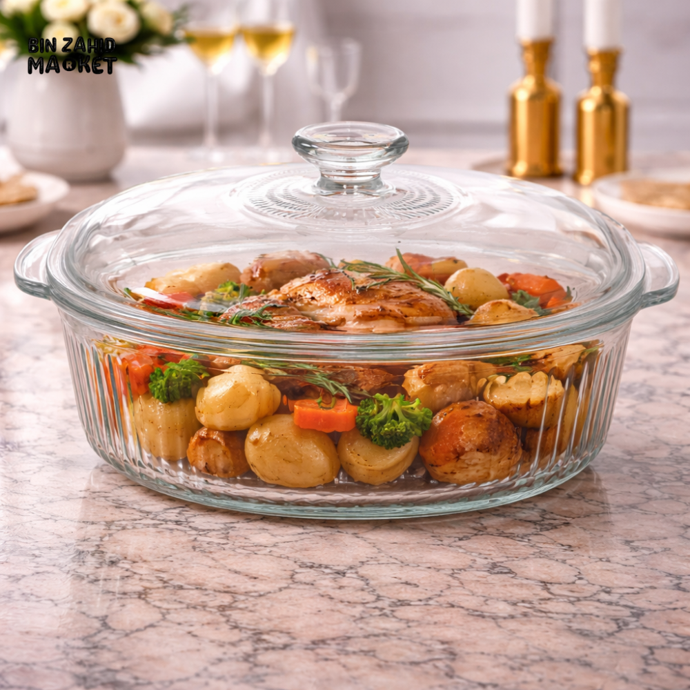 DANNY HOME 2400ML GLASS CASSEROLE WITH LID -GC01-24