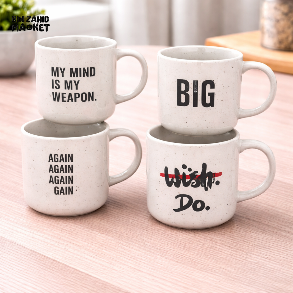 DANNY HOME 350ML MOTIVATIONAL CERAMIC MUG EACH – PRINTED QUOTE COFFEE & TEA CUPS FOR HOME & OFFICE USE -T01-185A