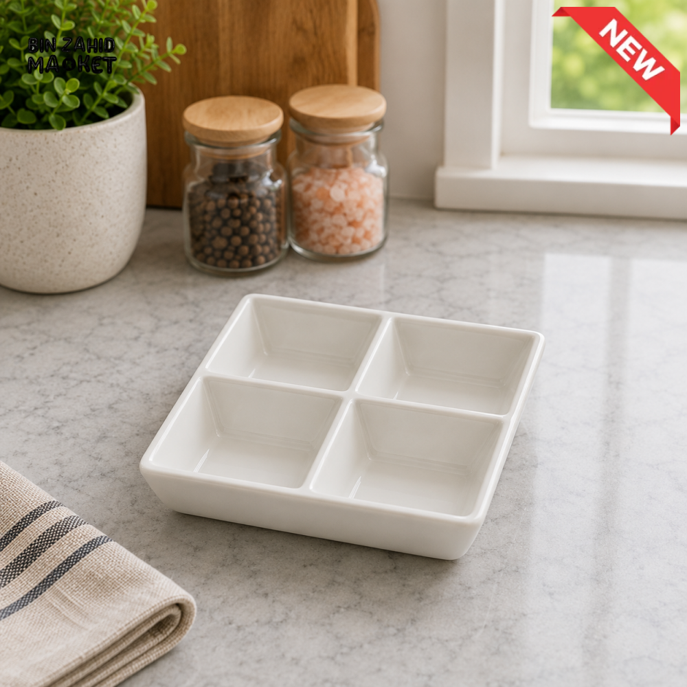 DANNY HOME 4 COMPARTMENT OPAL GLASS SERVING TRAY – BW030-6