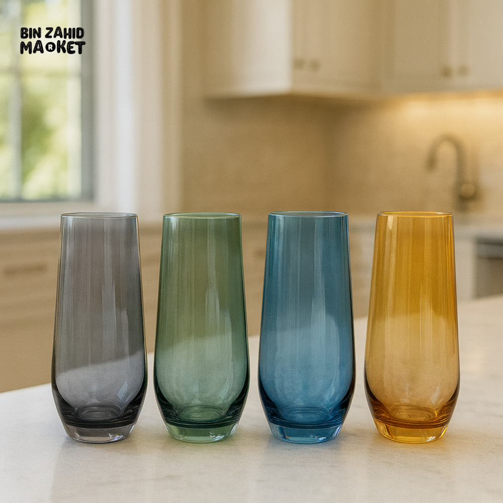 DANNY HOME 4 PIECE MULTICOLOR LONG GLASS SET - CB11-09