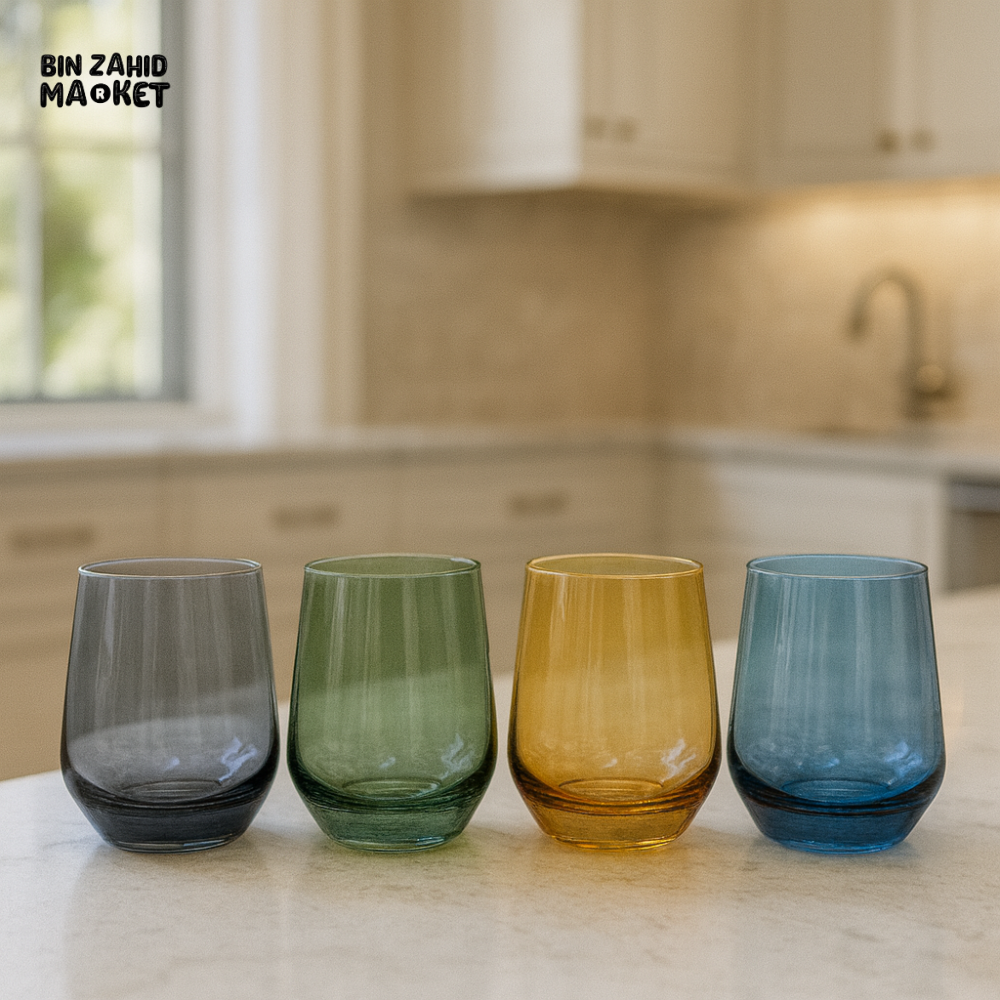DANNY HOME 4 PIECE MULTICOLOR SHORT GLASS SET - CB11-12