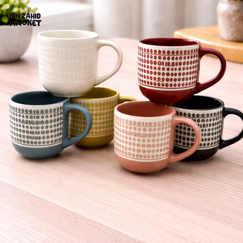 DANNY HOME 400ML MULTICOLOR DOT DESIGN COFFEE & TEA CUP -T01-72