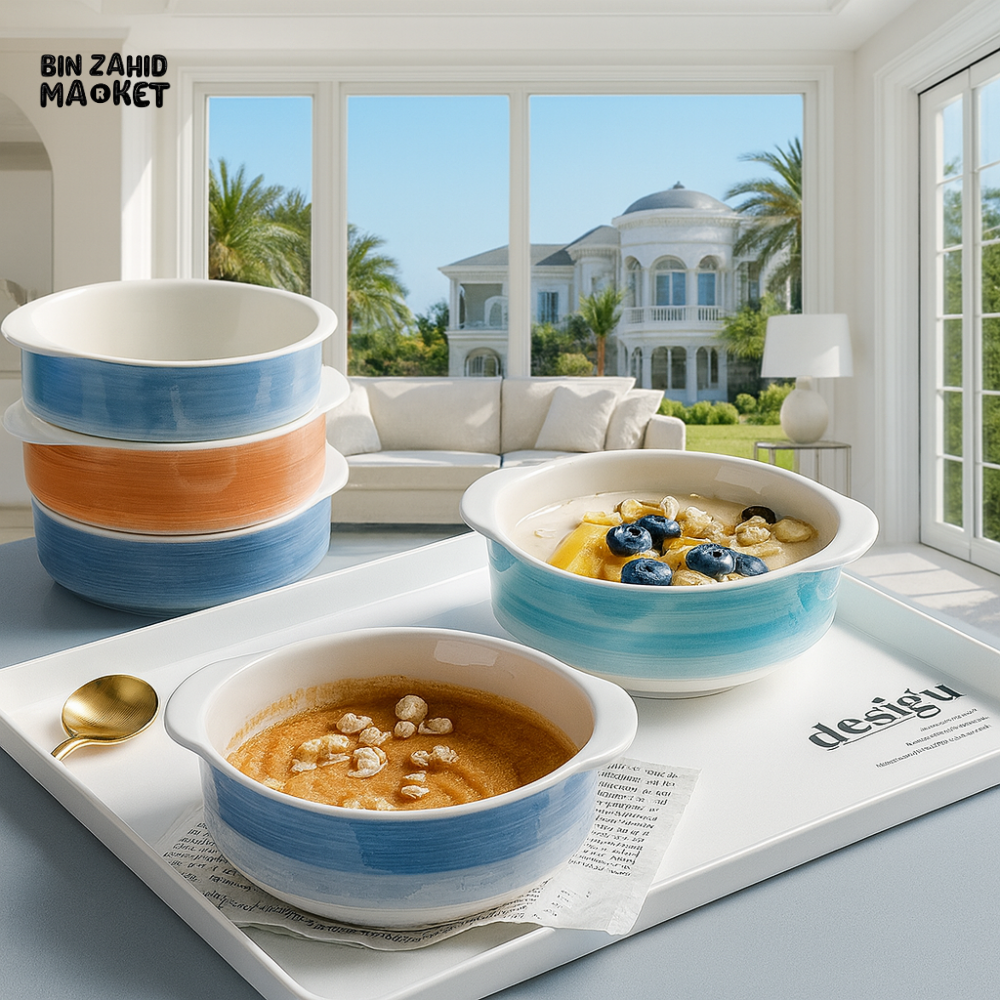 DANNY HOME 6 PIECE CERAMIC BOWL SET – MULTICOLOR SOUP & SNACK BOWLS FOR SERVING AND DINING CP2005