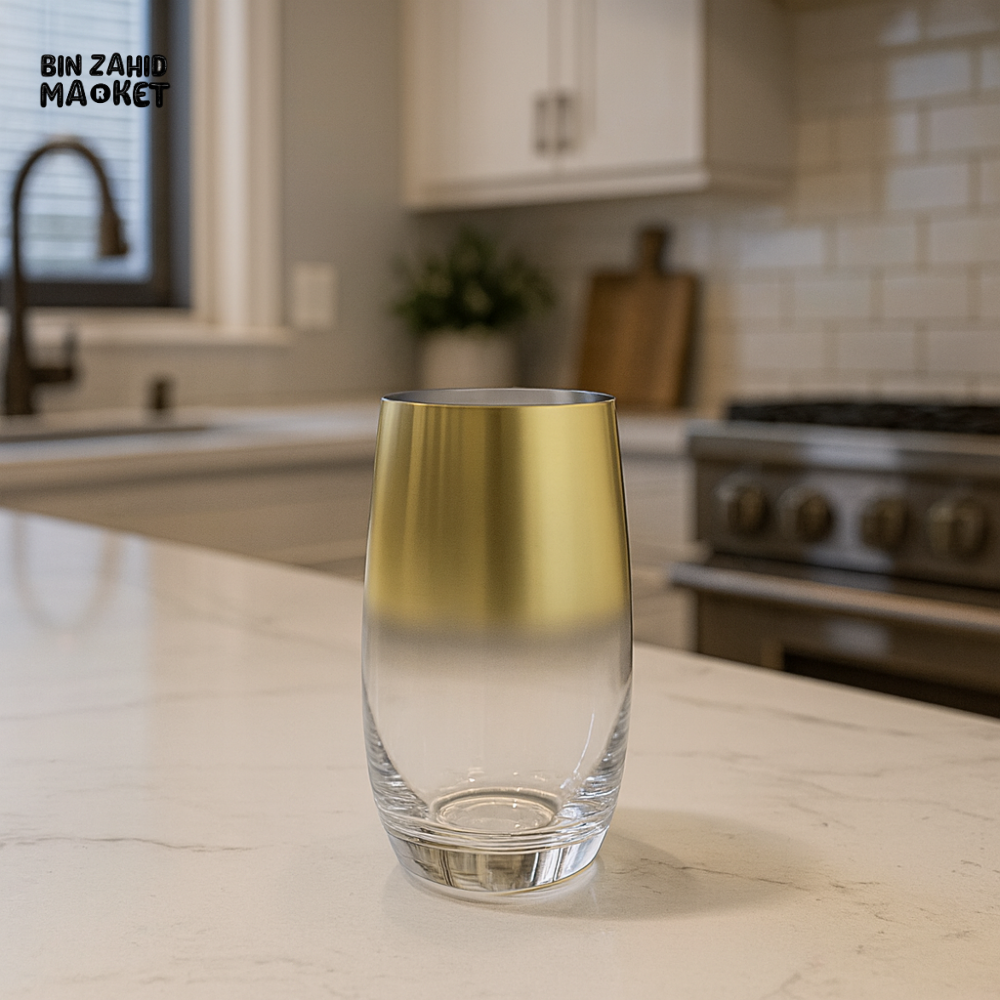 DANNY HOME 6 PIECE GOLD RIM TALL TRANSPARENT GLASS - CB14-08