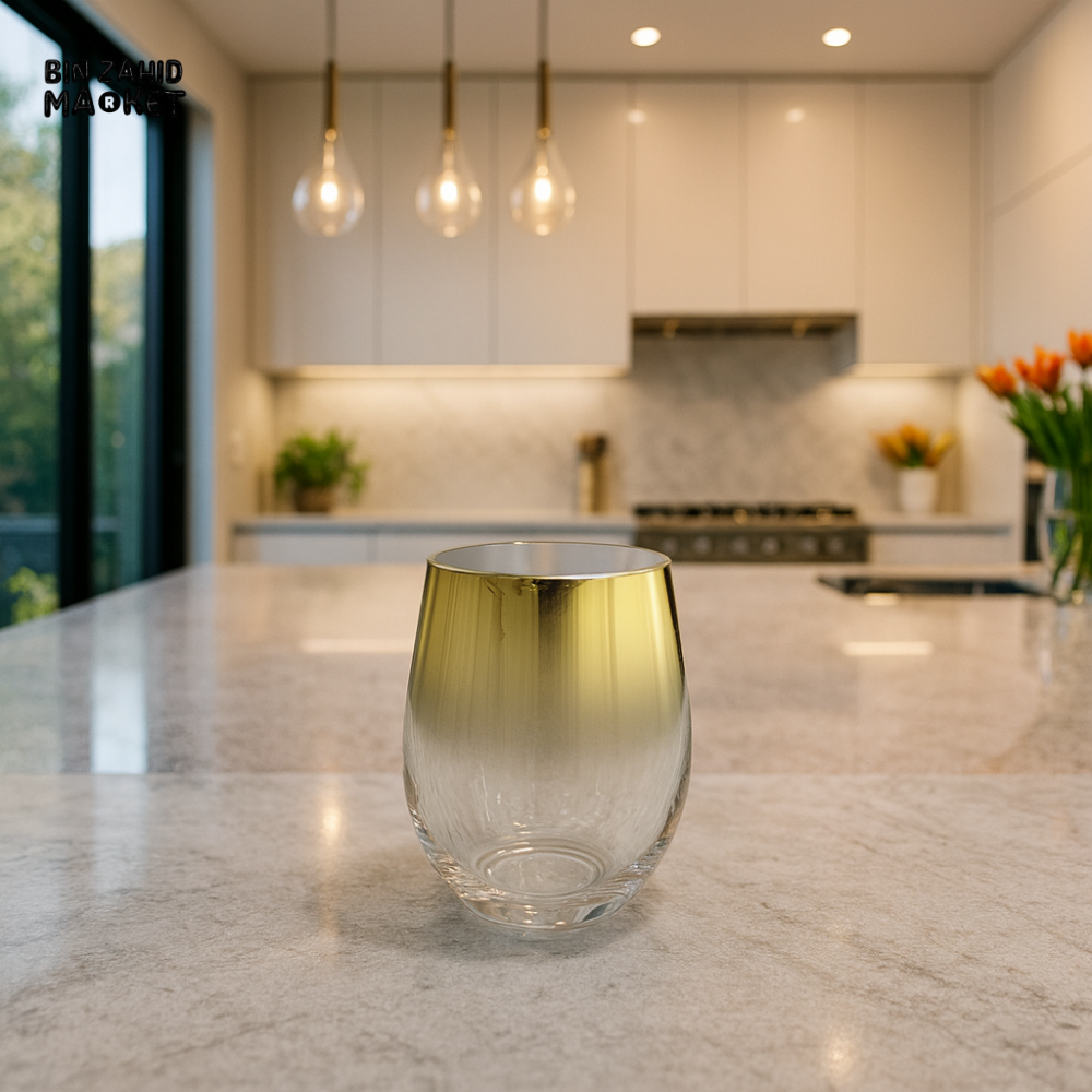 DANNY HOME 6 PIECE GOLD RIM TRANSPARENT GLASS - CB14-05