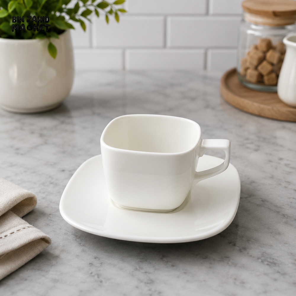 DANNY HOME 6 PIECE OPAL GLASS CUP & SAUCER SET 120ML – BW20-04/6C