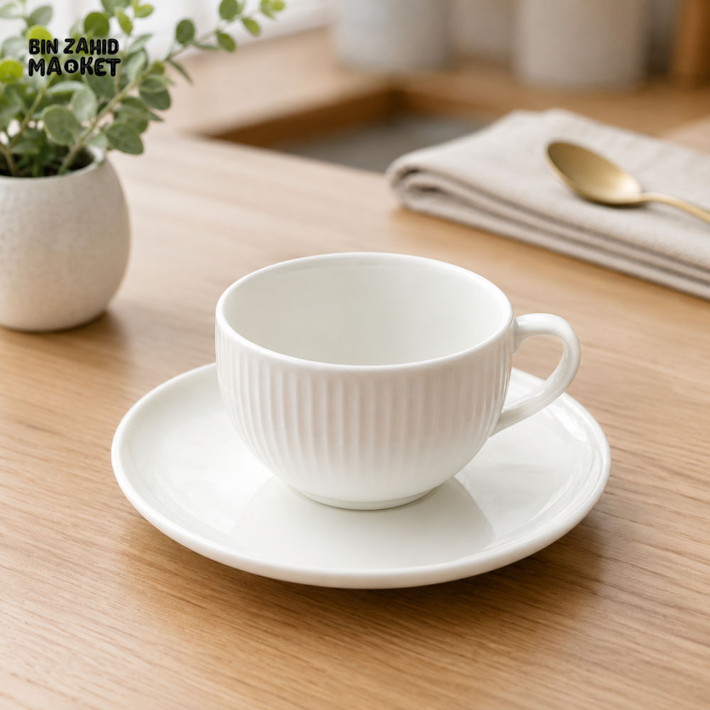 DANNY HOME 6 PIECE OPAL GLASS CUP & SAUCER SET 250ML – BW20-136-10