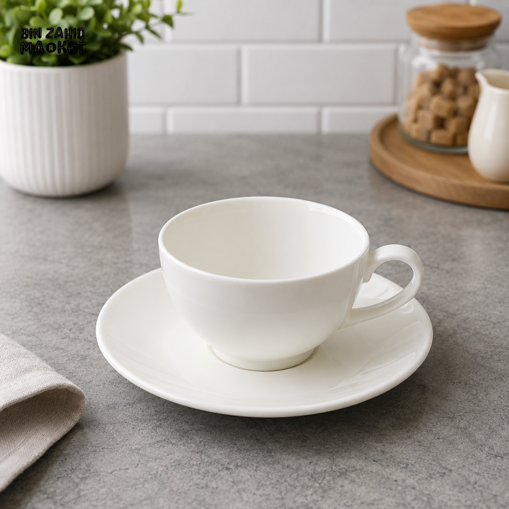 DANNY HOME 6 PIECE OPAL GLASS CUP & SAUCER SET 260ML – BW20-07/6C