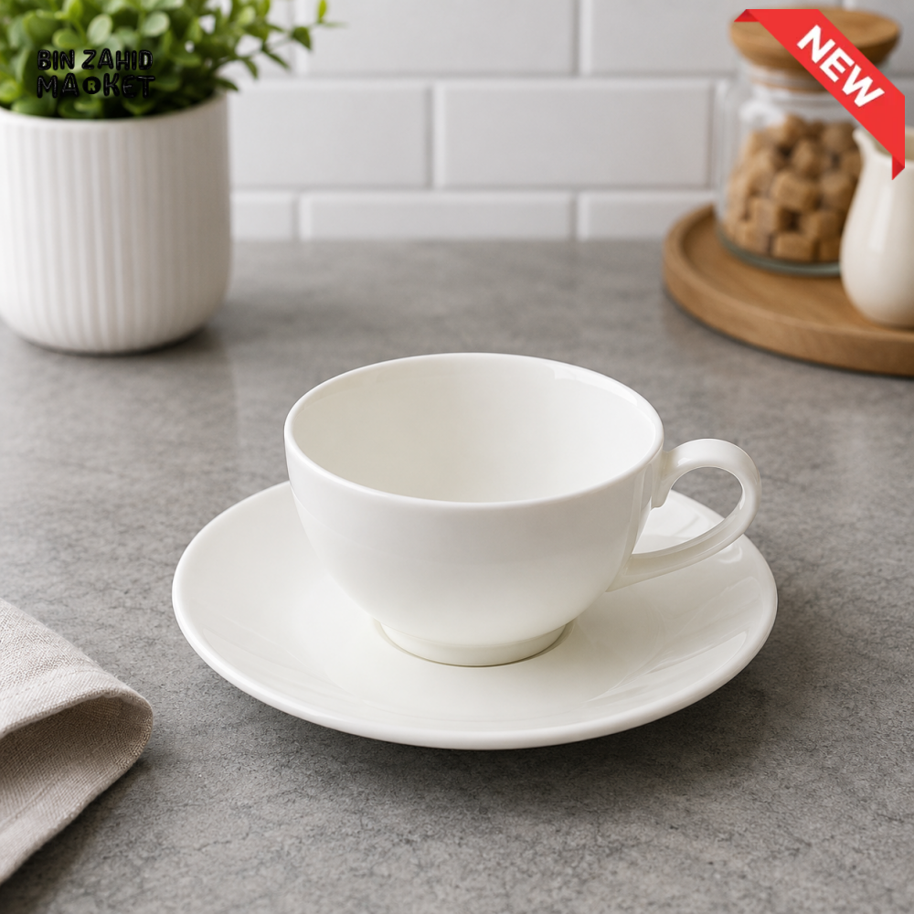 DANNY HOME 6 PIECE OPAL GLASS CUP & SAUCER SET 260ML – BW20-07/6C
