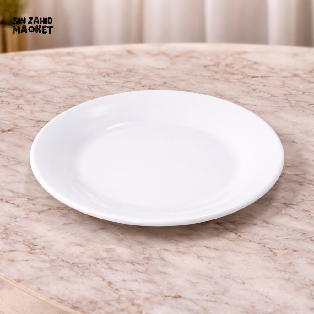 DANNY HOME 7 INCH WHITE CERAMIC DESSERT PLATE – MINIMALIST PORCELAIN CAKE & SNACK PLATE FOR LUXURY DINING TABLE SETTING