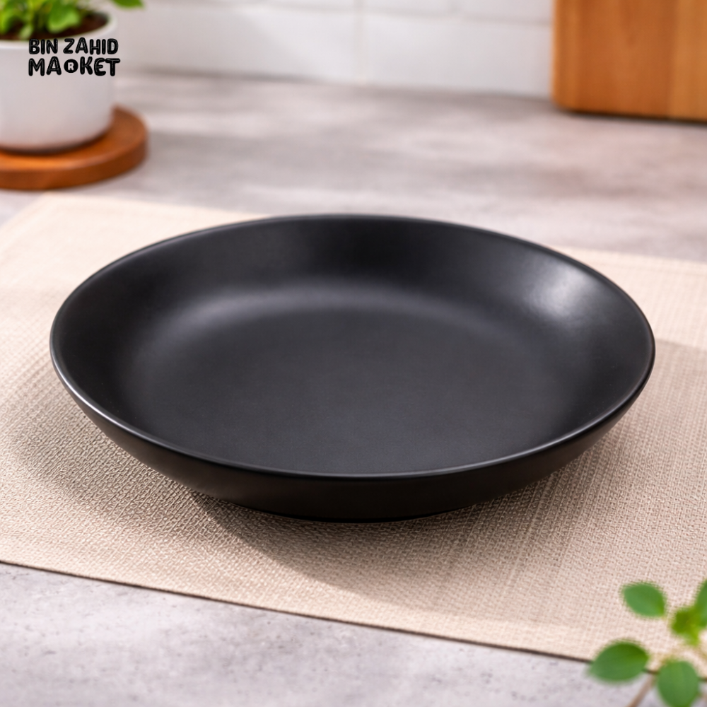 DANNY HOME 8 INCH CERAMIC DEEP PLATE MATTE BLACK PASTA SOUP DINNER PLATE 80TP 2022