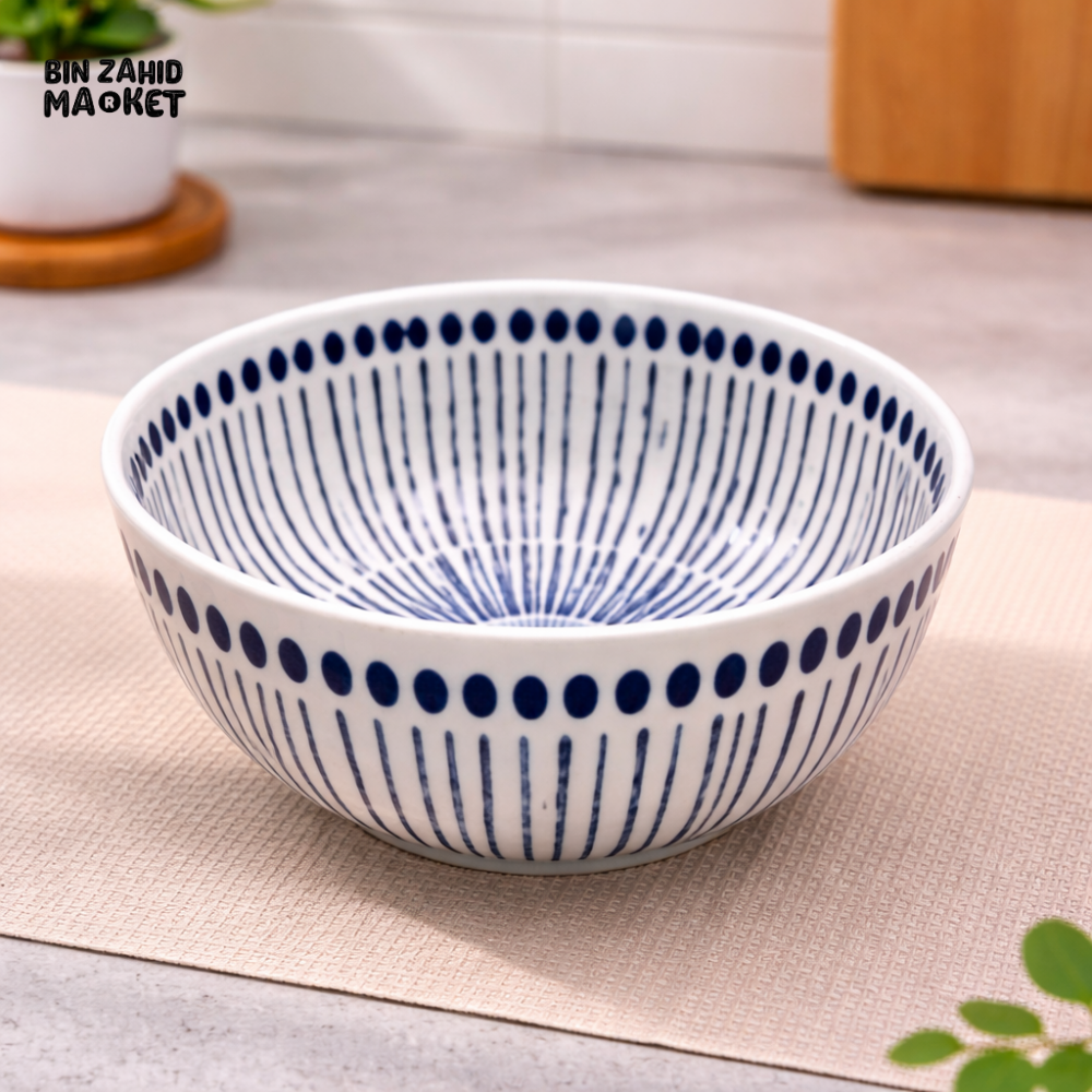 DANNY HOME 8 INCH CERAMIC SALAD BOWL STRIPED PORCELAIN SERVING BOWL MULTIPURPOSE DINING BOWL 80ZKW 2015