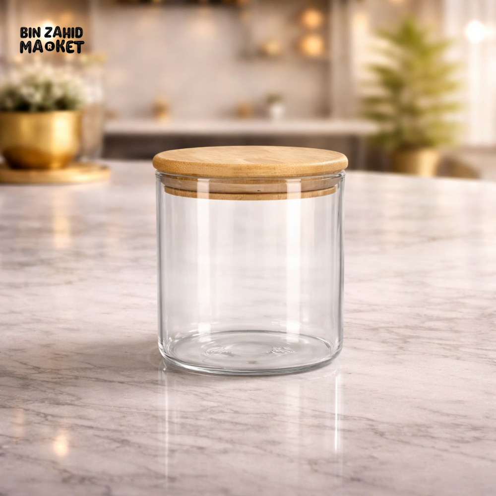 DANNY HOME 800ML GLASS STORAGE JAR WITH BAMBOO LID - 1966-77